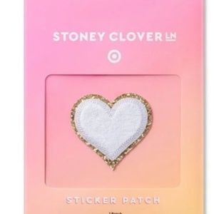NEW STONEY CLOVER LANE WHITE/GOLD GLITTER HEART PATCH